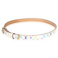Louis Vuitton White Multicolore Monogram 30mm Belt 80/32 pv