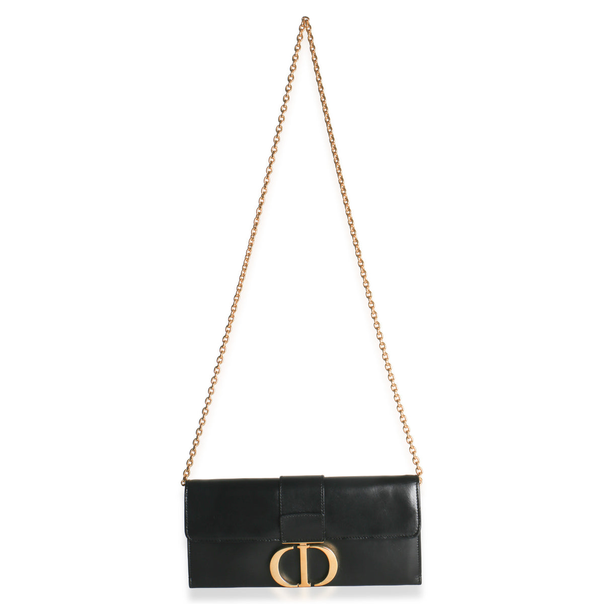 Christian Dior Black Calfskin Montaigne 30 Clutch Handbag av