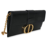 Christian Dior Black Calfskin Montaigne 30 Clutch Handbag pv