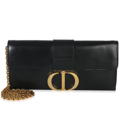Black Calfskin Montaigne 30 Clutch