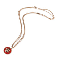 Christian Dior Rose Gold Carnelian & Diamond Medium Model Rose Des Vents Pendant bv