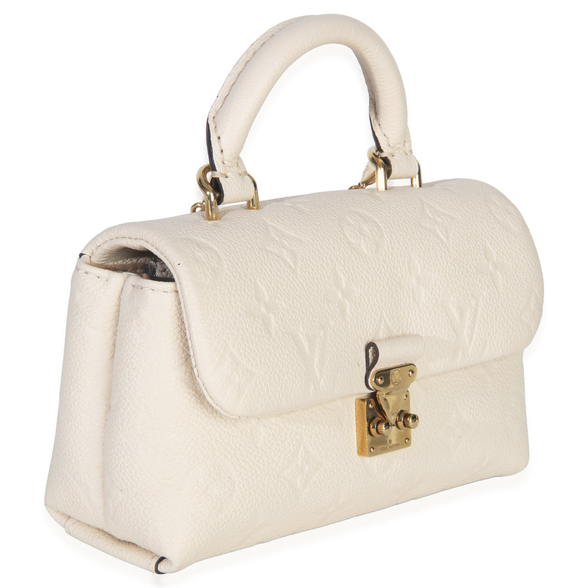 Louis Vuitton Cream Monogram Empreinte Nano Madeleine Handbag pv