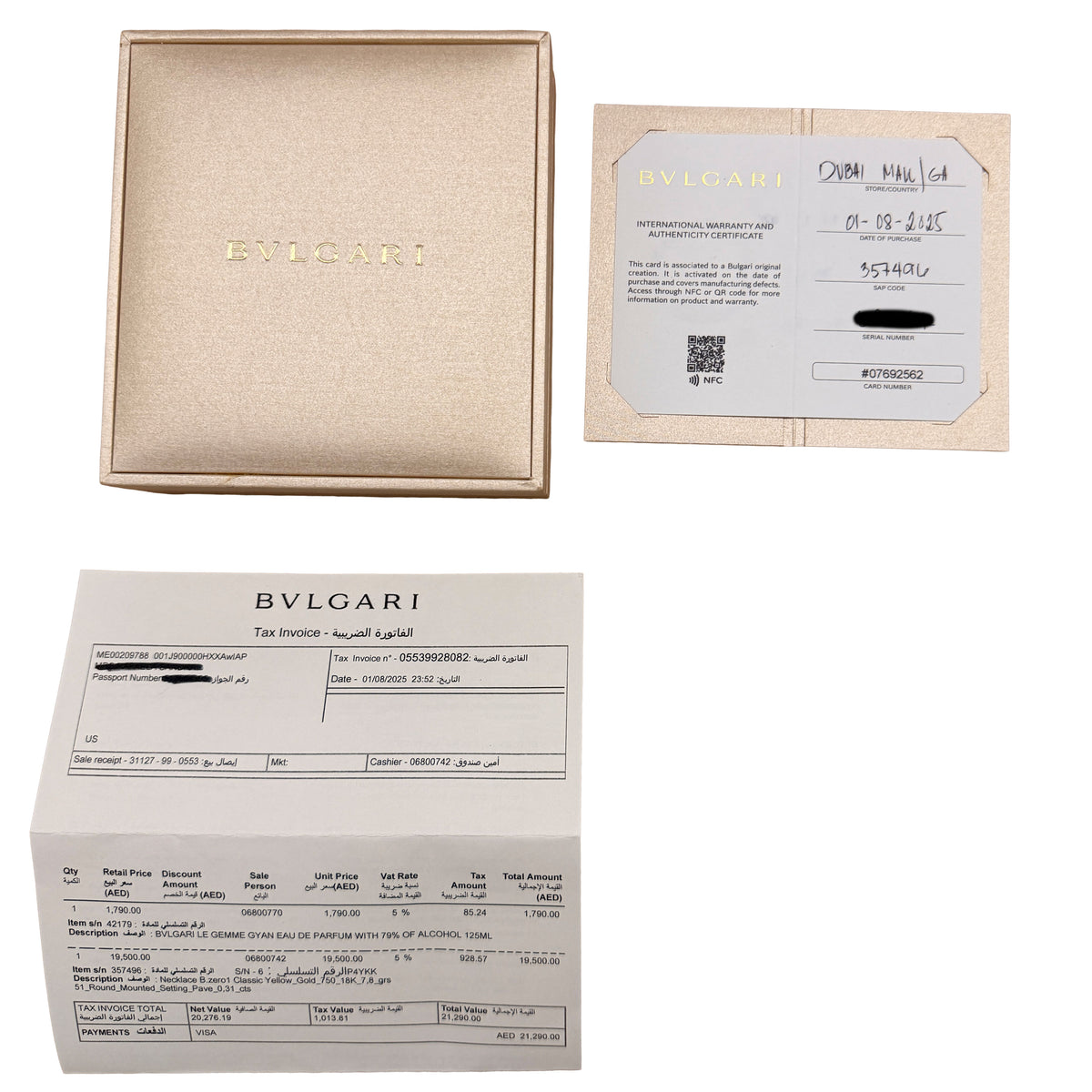 Yellow Gold Diamond B.zero1 Necklace