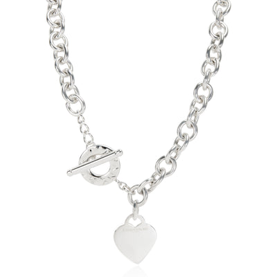 Sterling Silver  Heart Tag Necklace