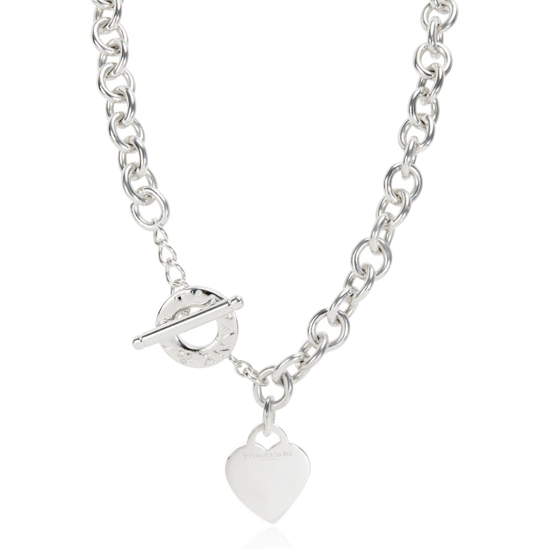 Sterling Silver  Heart Tag Necklace