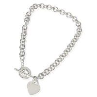 Sterling Silver  Heart Tag Necklace