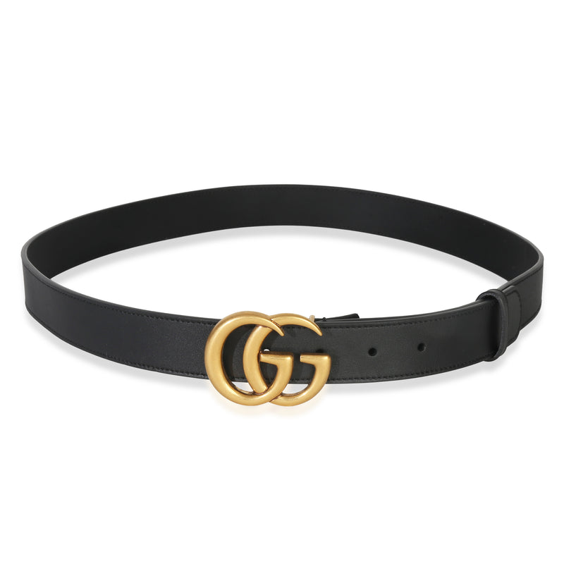 Black Calfskin GG Marmont Thin Belt 100/40