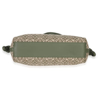 Loewe Vintage Khaki Jacquard Anagram Calfskin Mini Flamenco Knot Clutch Handbag bv