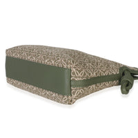 Loewe Vintage Khaki Jacquard Anagram Calfskin Mini Flamenco Knot Clutch Handbag stamp