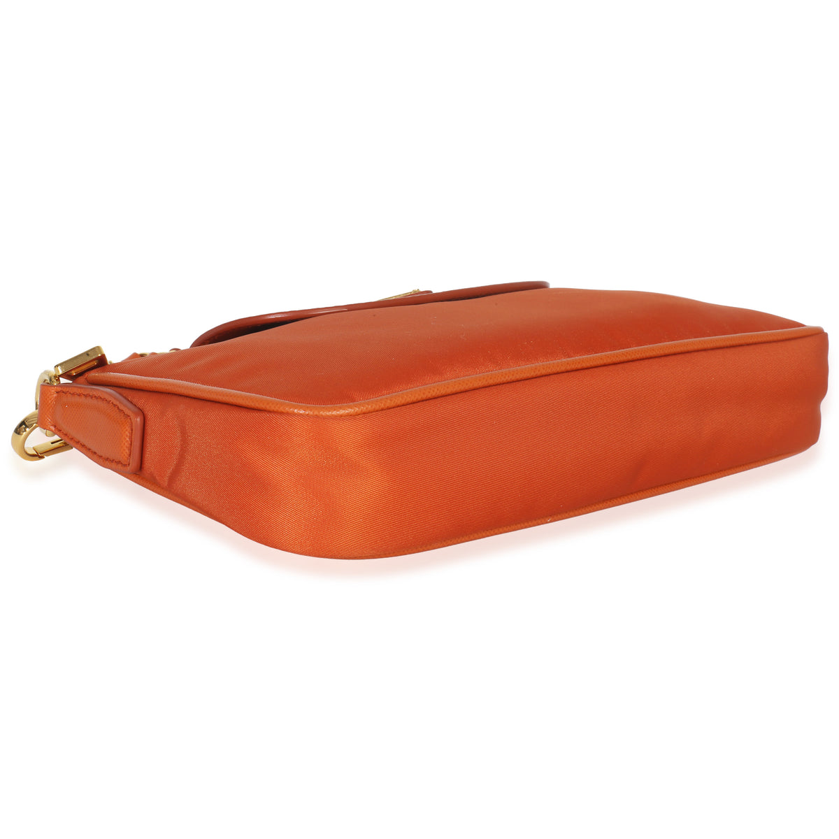 Prada Orange Tessuto Nylon Saffiano Small Flap Crossbody Bag Handbag av