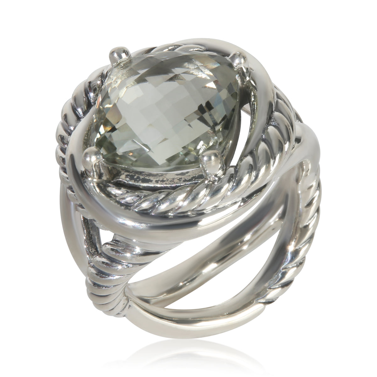 David Yurman Sterling Silver Prasiolite Infinity Ring bv