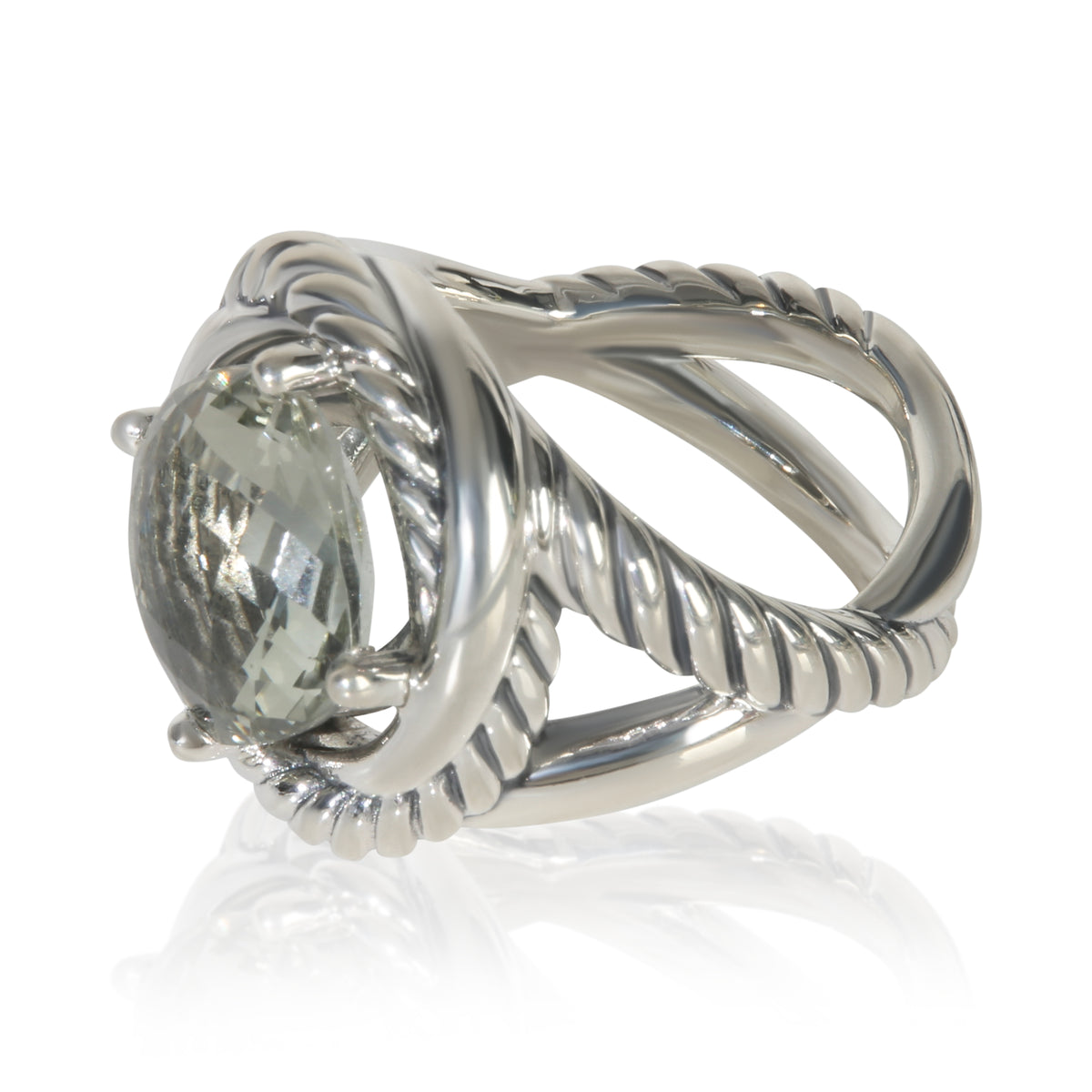 Sterling Silver Prasiolite Infinity Ring