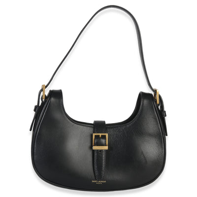 Saint Laurent Black Smooth Calfskin Le Fermoir Hobo Handbag fv