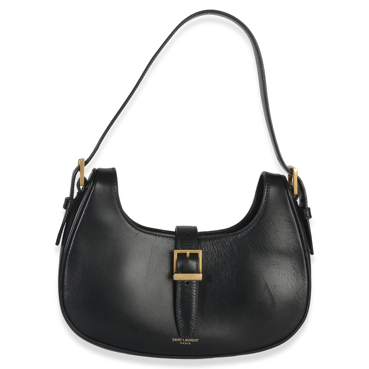 Saint Laurent Black Smooth Calfskin Le Fermoir Hobo Handbag fv