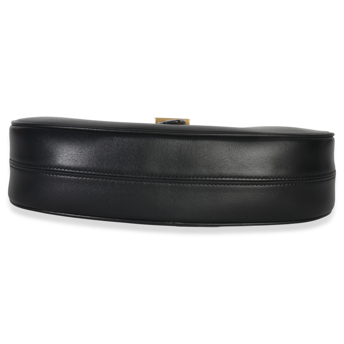 Saint Laurent Black Smooth Calfskin Le Fermoir Hobo Handbag stamp