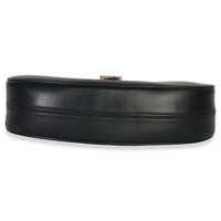 Saint Laurent Black Smooth Calfskin Le Fermoir Hobo Handbag stamp