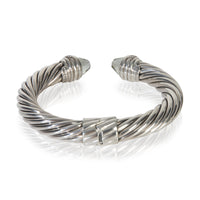 Sterling Silver Prasiolite and Diamond Hinged Cable Bracelet