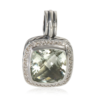 Sterling Silver Prasiolite and Diamond Albion Pendant