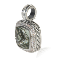 Sterling Silver Prasiolite and Diamond Albion Pendant
