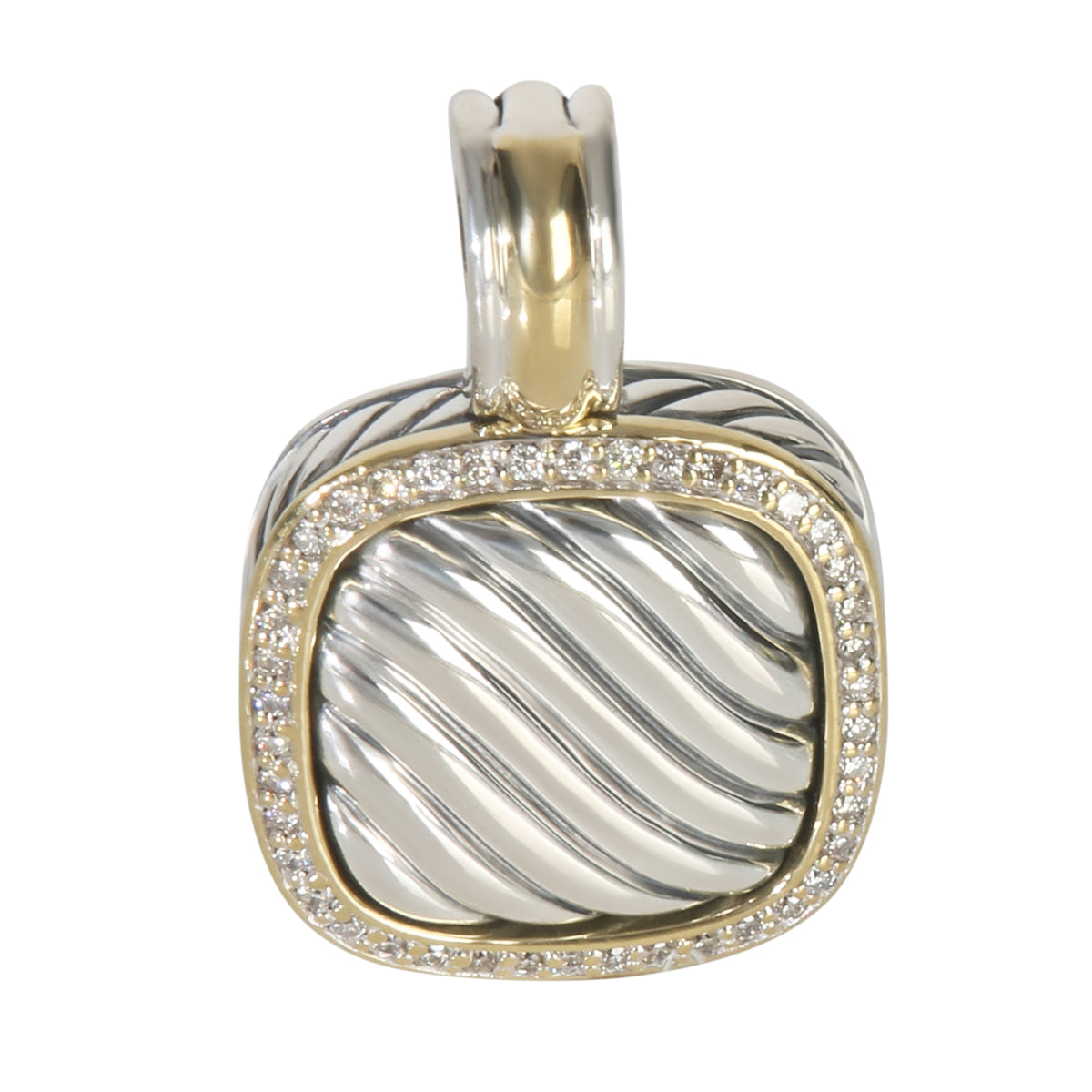 David Yurman Yellow Gold & Sterling Silver Diamond Thoroughbred Pendant fv