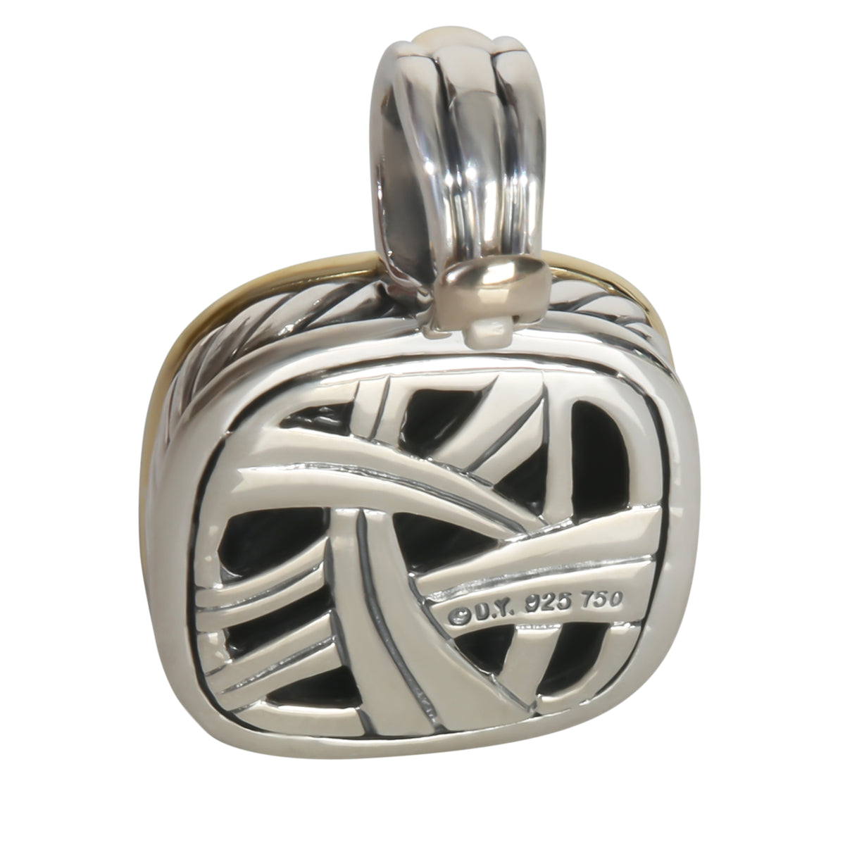 David Yurman Yellow Gold & Sterling Silver Diamond Thoroughbred Pendant pv