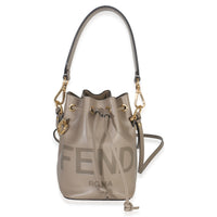Fendi Tortora Vitello Cruise F is  Mini Mon Tresor Bucket Bag Handbag fv
