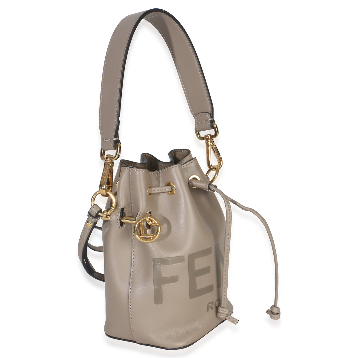Fendi Tortora Vitello Cruise F is  Mini Mon Tresor Bucket Bag Handbag pv
