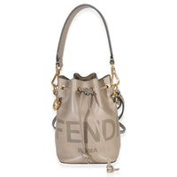 Fendi Tortora Vitello Cruise F is  Mini Mon Tresor Bucket Bag Handbag stamp