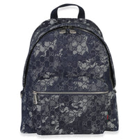 Gucci Navy Jacquard Denim GG Monogram Backpack Handbag fv