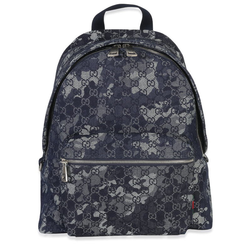 Navy Jacquard Denim GG Monogram Backpack