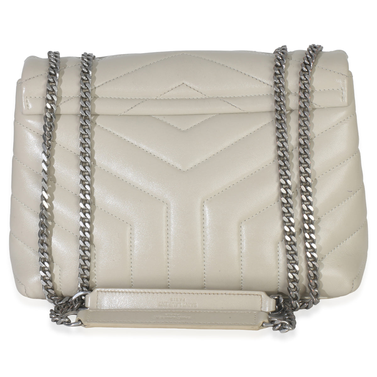 Saint Laurent Beige Quilted Calfskin Small Loulou Bag Handbag bv