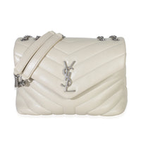 Saint Laurent Beige Quilted Calfskin Small Loulou Bag Handbag fv