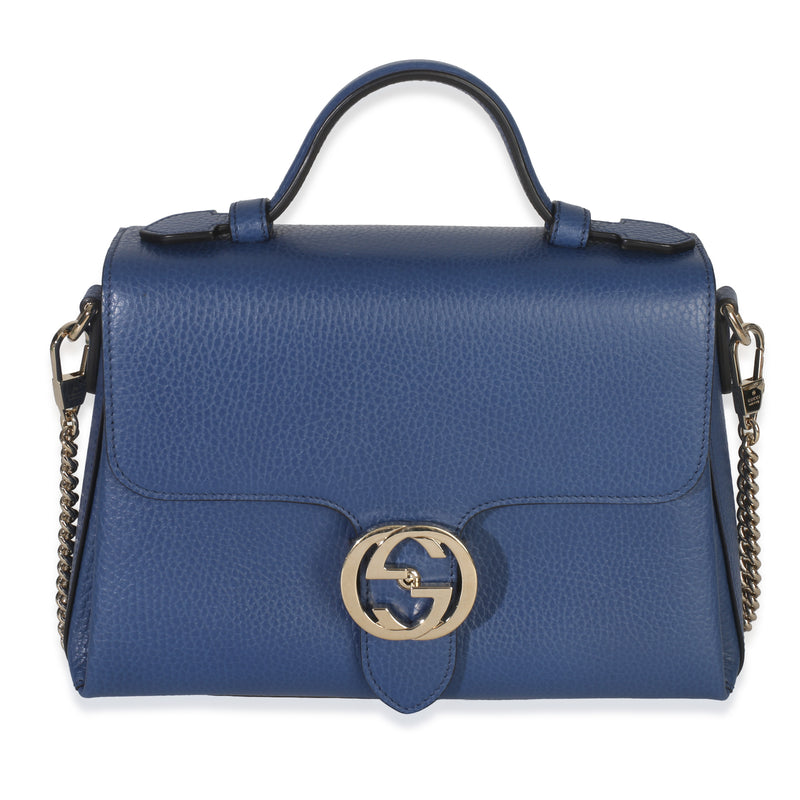 Blue Dollar Calfskin Small Interlocking G Shoulder Bag