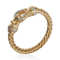 Yellow Gold Diamond Petite Cable Buckle Ring