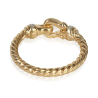 Yellow Gold Diamond Petite Cable Buckle Ring