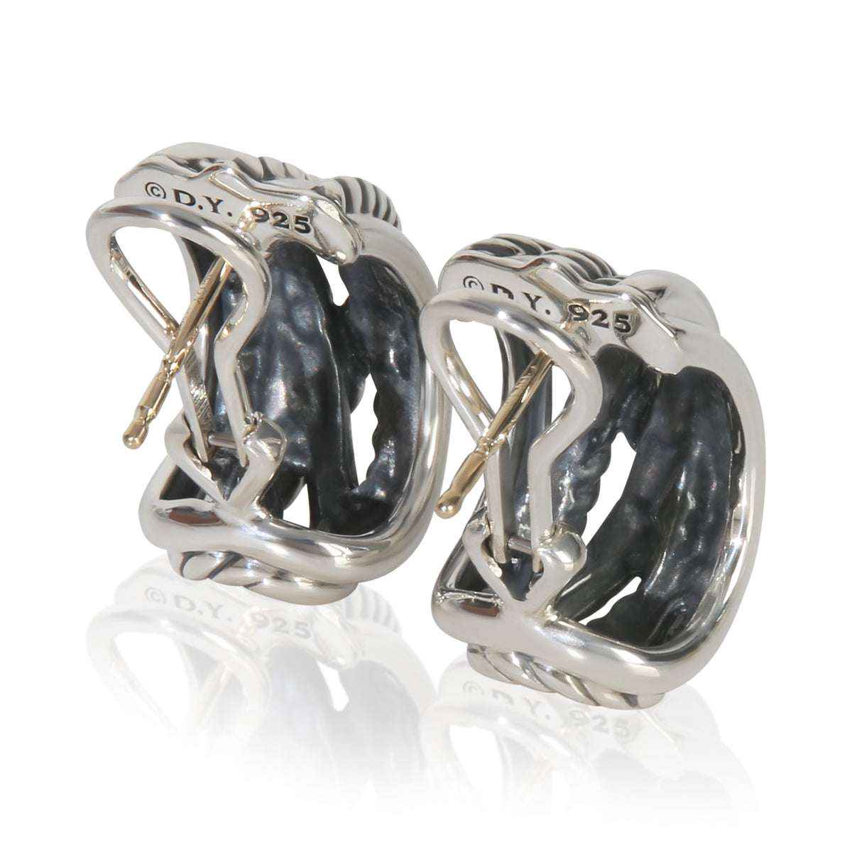 Sterling Silver  Crossover Earrings