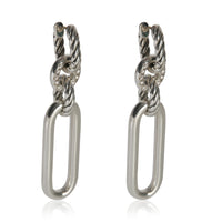 Sterling Silver Diamond Lexington Double Link Drop Earrings