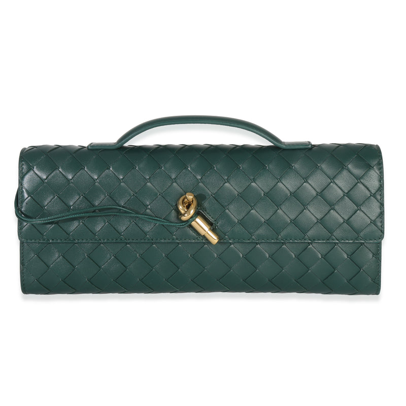 Emerald Green Nappa Intrecciato Andiamo Long Clutch