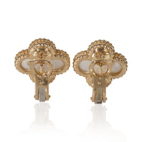 Yellow Gold Mother Of Pearl Vintage Alhambra Earrings