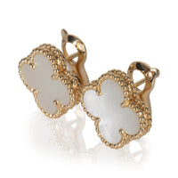 Yellow Gold Mother Of Pearl Vintage Alhambra Earrings