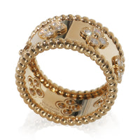 Van Cleef & Arpels Yellow Gold Diamond Perlee Clover Ring bv