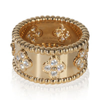 Van Cleef & Arpels Yellow Gold Diamond Perlee Clover Ring fv