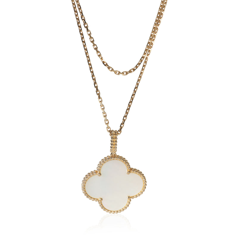 Yellow Gold Mother Of Pearl Magic Alhambra Necklace