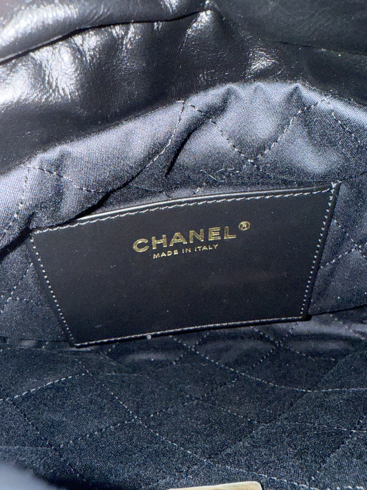 Chanel Black White Striped Shiny Calfskin Mini  22 Hobo Handbag ad3