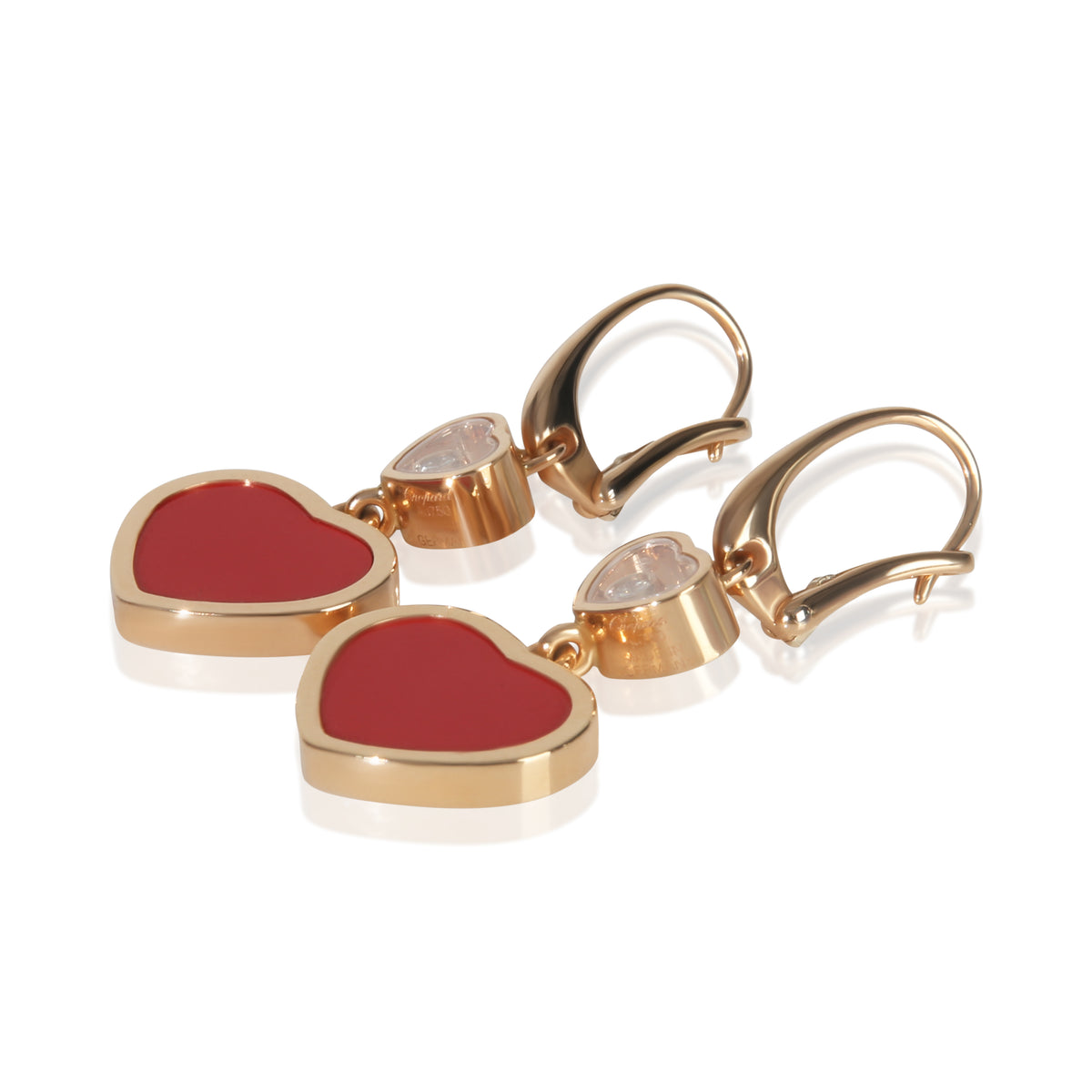 Rose Gold Diamond Happy Heart Earrings