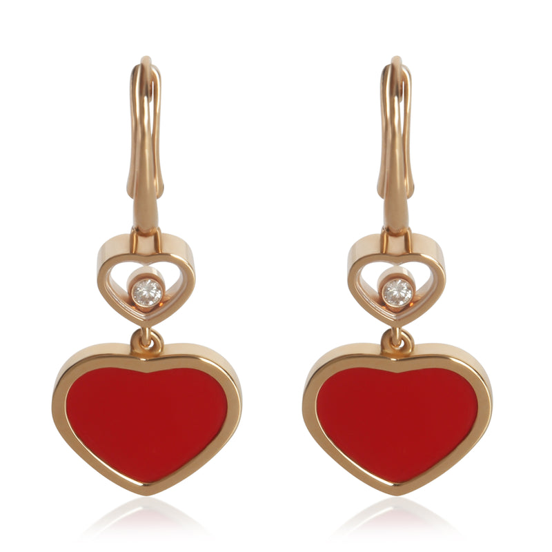 Rose Gold Diamond Happy Heart Earrings
