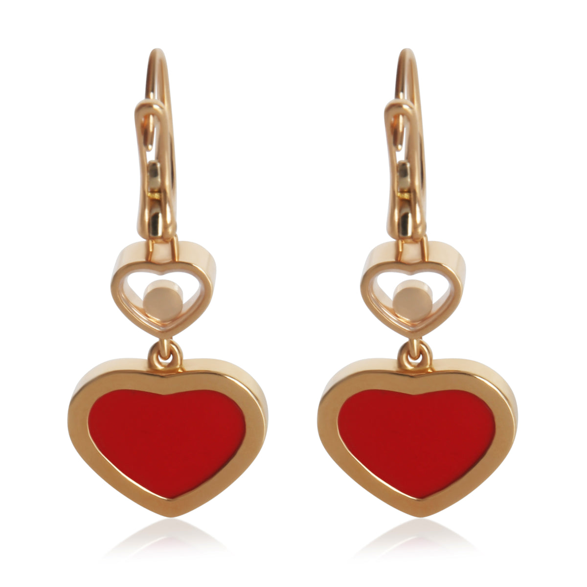 Rose Gold Diamond Happy Heart Earrings