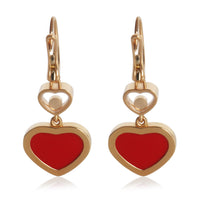 Rose Gold Diamond Happy Heart Earrings