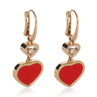 Rose Gold Diamond Happy Heart Earrings