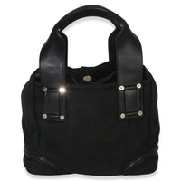 Chanel Vintage Black Suede Sparkle Winter Tote Handbag bv